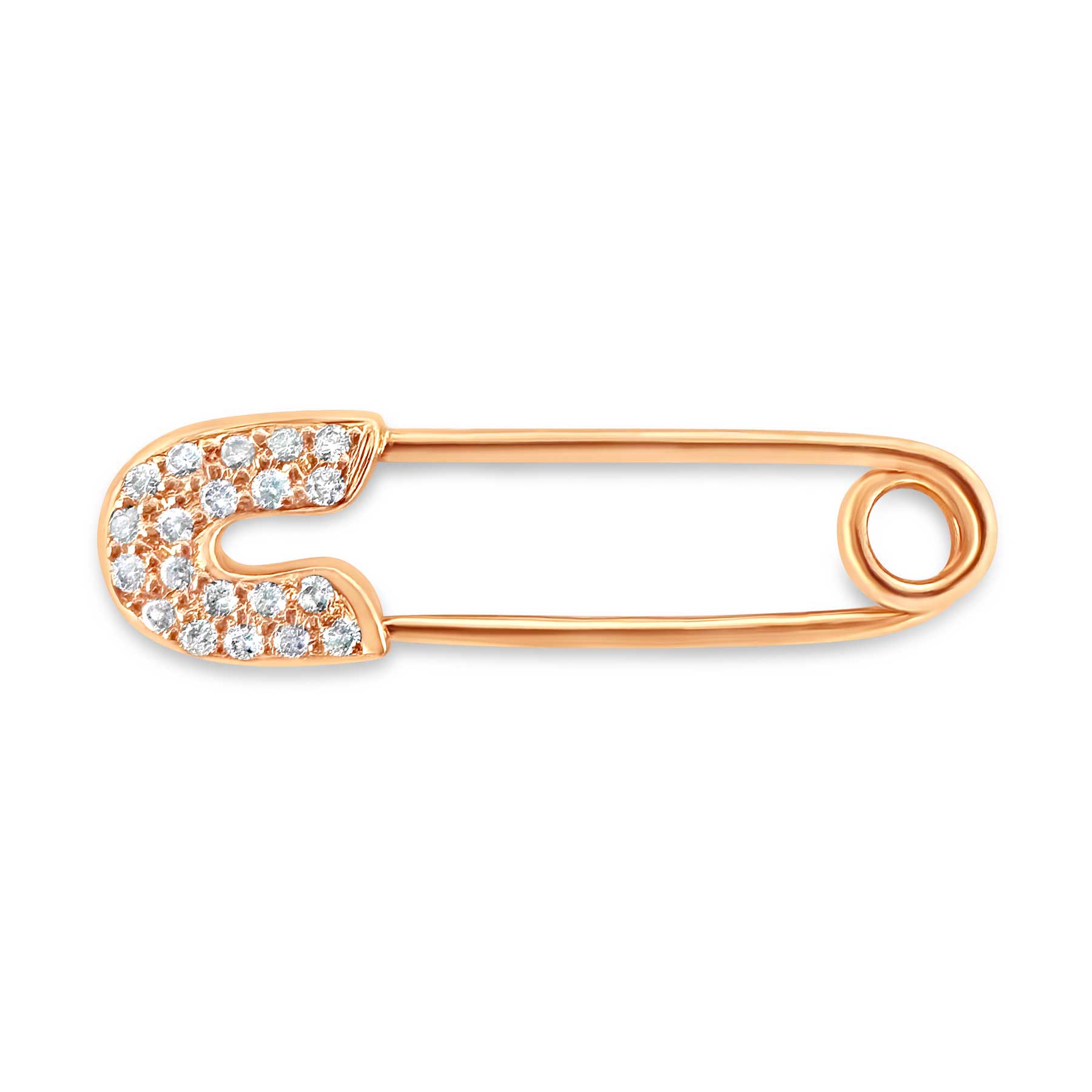 Diamond Safety Pin Brooch